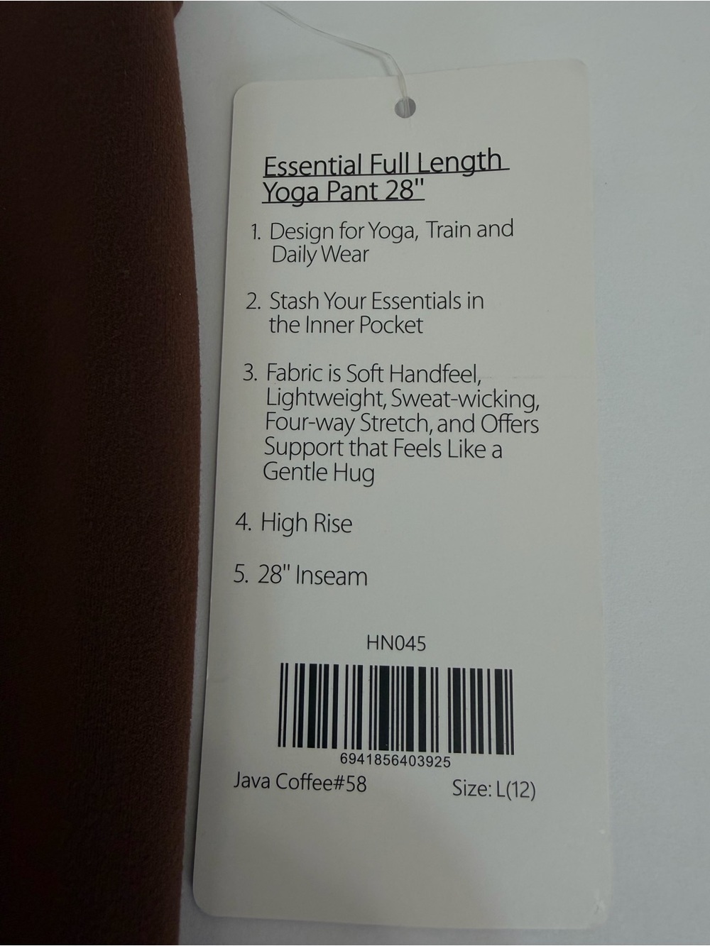 Halara Women’s Essential Full Length Yoga Pant 28” Java Coffee Size Large (12) - Picture 3 of 5